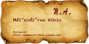 Mészáros Albin névjegykártya