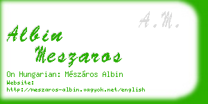 albin meszaros business card