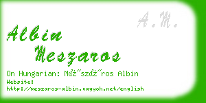 albin meszaros business card